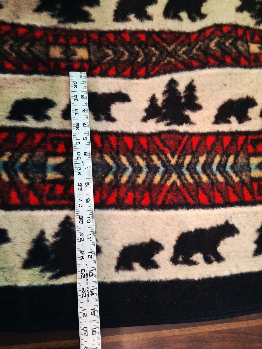 NEW! Reversible Rustic Bear & Tree Pattern Throw Blanket 1082 - Picture 6 of 8